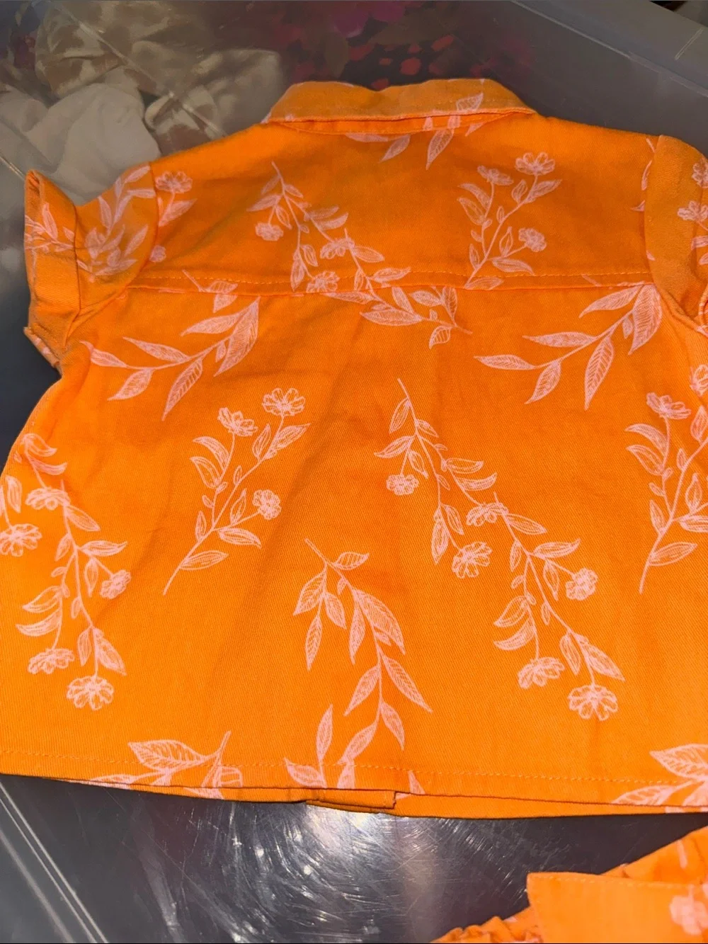 Eddie Bauer Orange Floral Two-Piece Kids Set